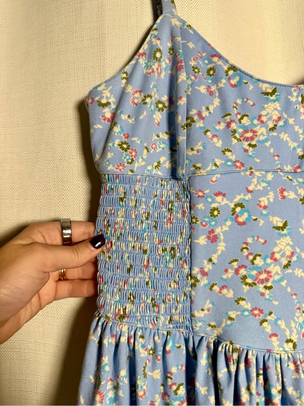 Urban Outfitters Raleigh Blue Floral Romper Size Medium - Picture 8 of 10